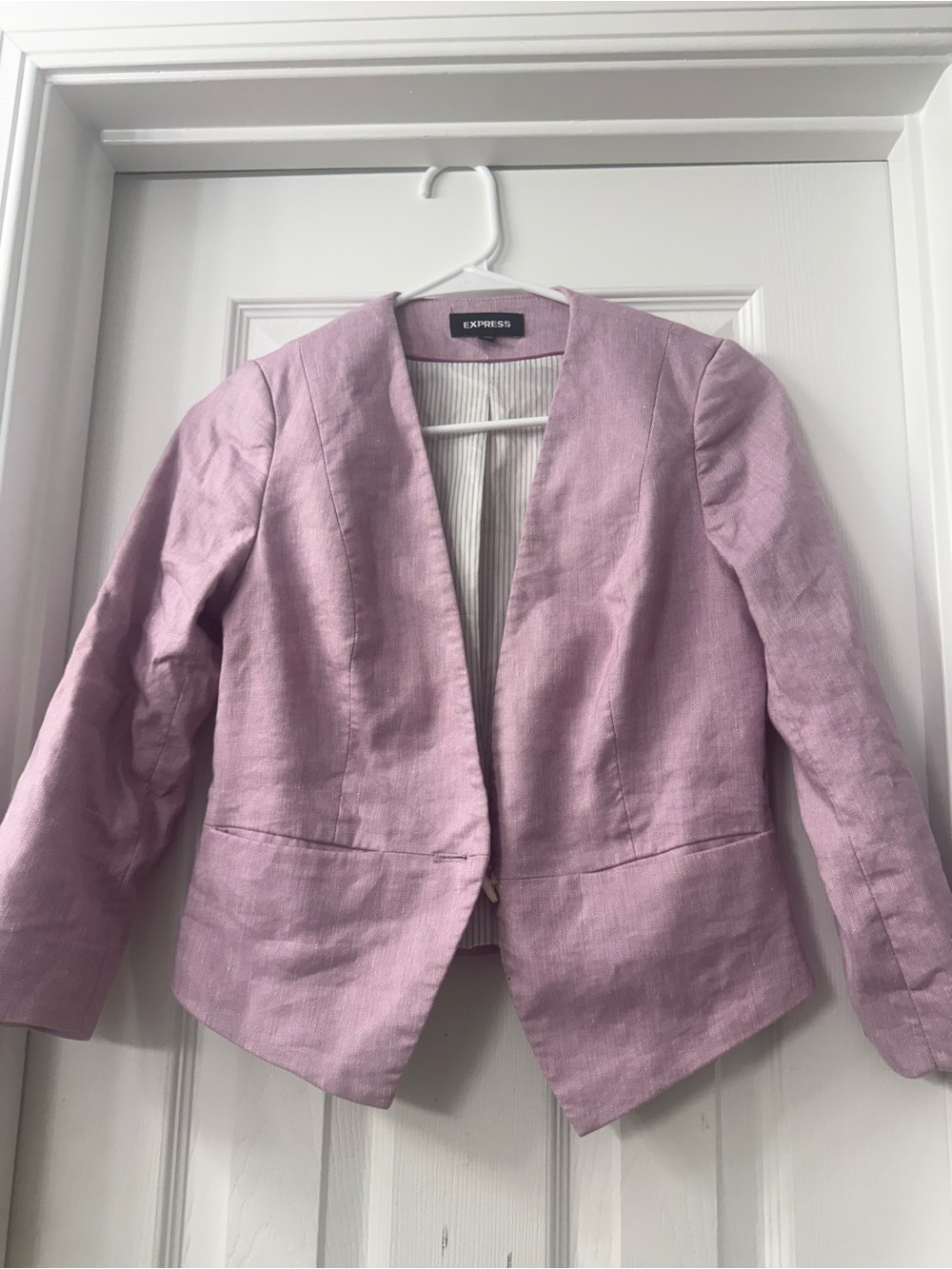 Express Women's Light Lavender Open-Front Blazer